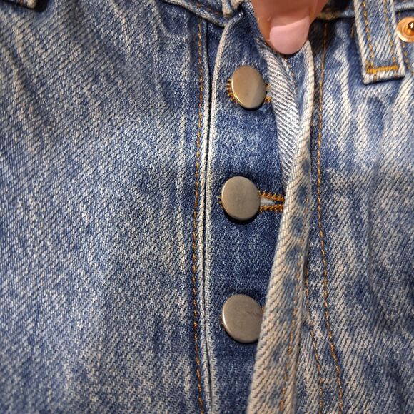 Still Here Childhood Jeans Hand Painted Line Blue Wash Stones & Rocks Size 24 - Picture 8 of 15